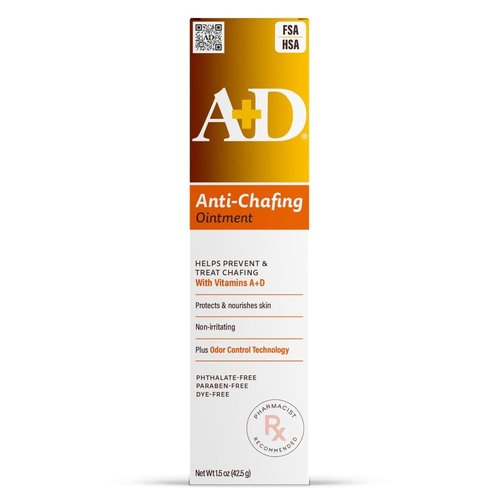 A+D Anti-Chafing Ointment - Protects & Treats Skin Irritation from Friction - 1.5 oz, Odor Control