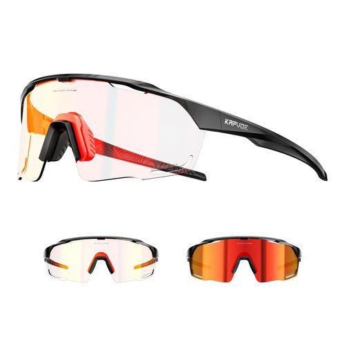 KAPVOE Photochromic Cycling Glasses Men Women Clear Mountain Bike Sunglasses Sports Sunglasses MTB Biking Baseball K91