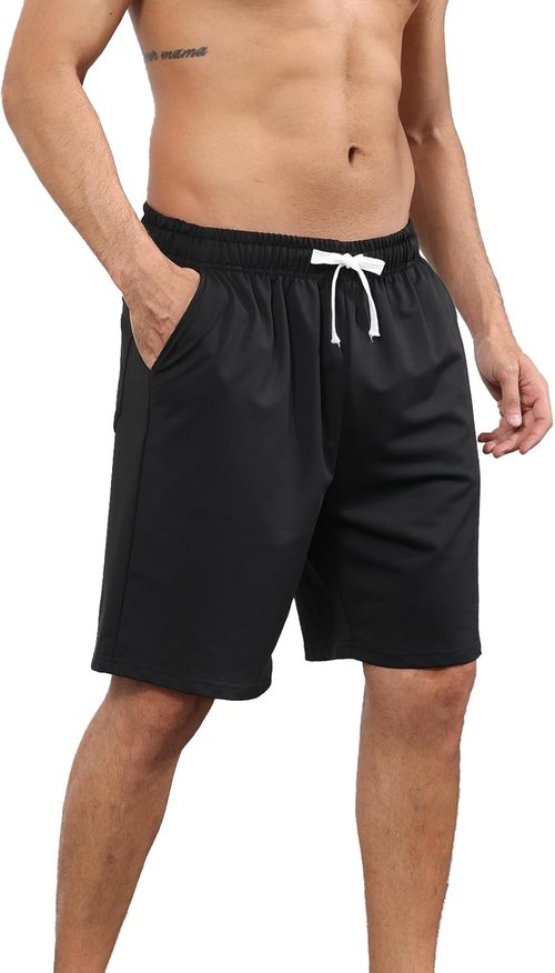 JIHUILAI Men's Sweat Shorts - 7" Drawstring Elastic Waist Gym & Workout Shorts | Casual Joggers with Pockets, S-3XL