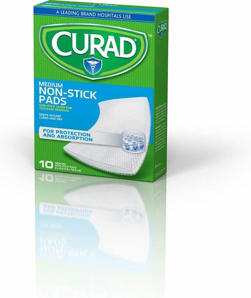 Curad Medium Non-Stick Pads 3 X 4 Inches,10 Count (Pack of 2)