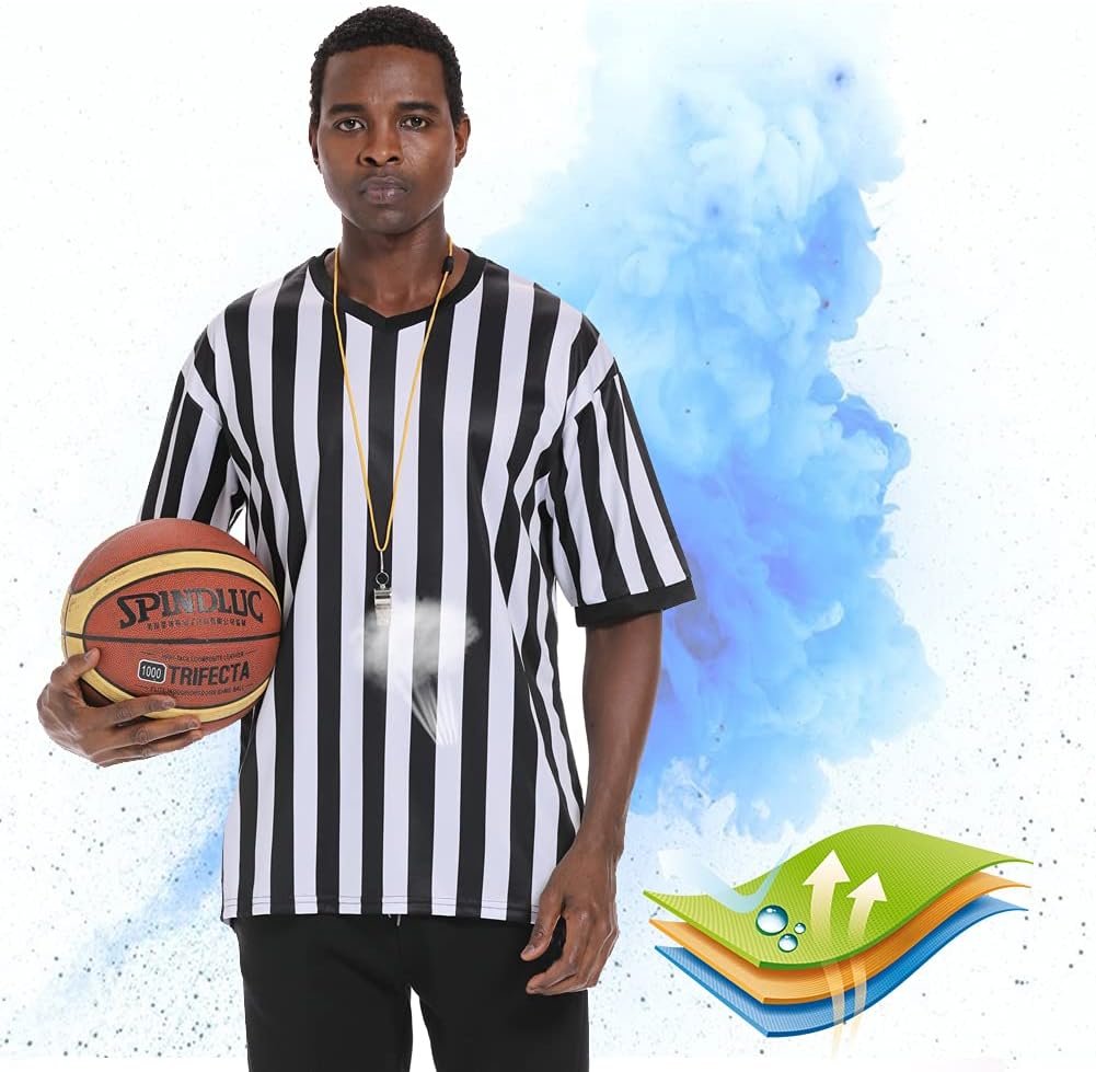 Shinestone Referee Shirt - V-Neck Umpire Jersey for Football & Sports | Perfect Holiday Gift