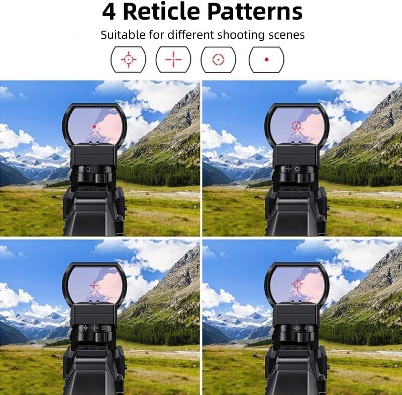 Red Dot Sight - Skiennix Reflex Sight with 4 Adjustable Reticles for 20mm Picatinny Rail