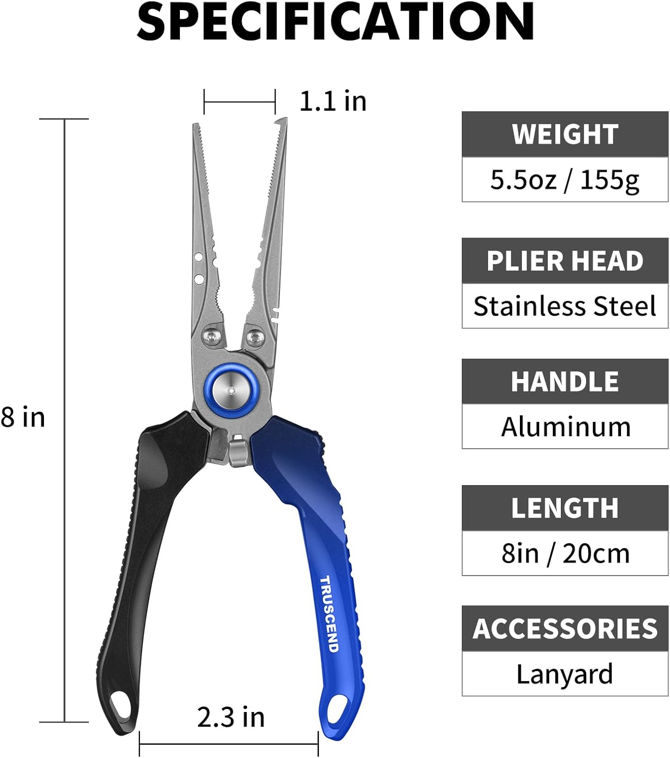 TRUSCEND Fishing Lures - Lifelike Swimbait for Bass, Trout & Walleye | Lockable Fishing Pliers Included