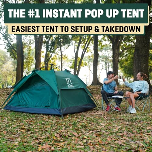 Reactive Outdoor Large 2-3 Person 3-Second Instant Pop Up Tent Waterproof Camping Shelter