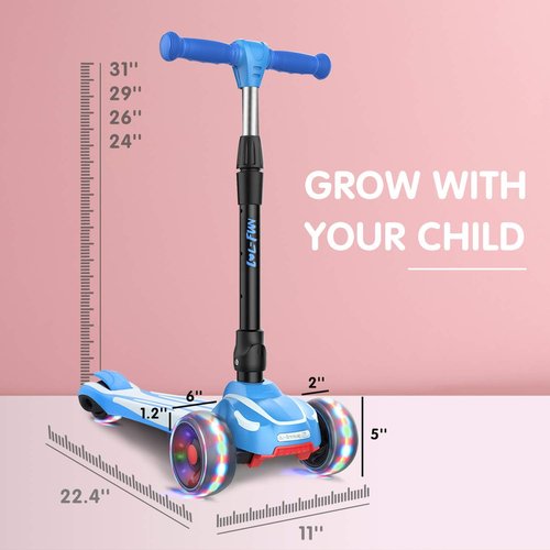 LOL-FUN Toddler Scooter for Kids Ages 3-12 Years Old Boy Girl - Bundle Blue & Yellow