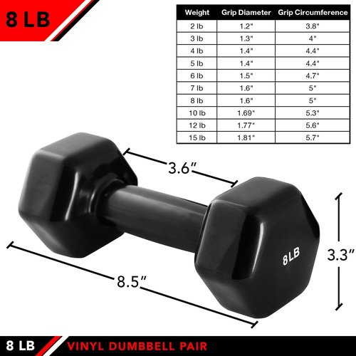 JFIT Dumbbell Sets - Neoprene & Vinyl Coated Hand Weights for Home Gym Fitness | Strength Training