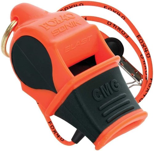 Fox 40 Sonik Blast Whistle - High-Visibility Orange & Black Design for Ultimate Sound Performance