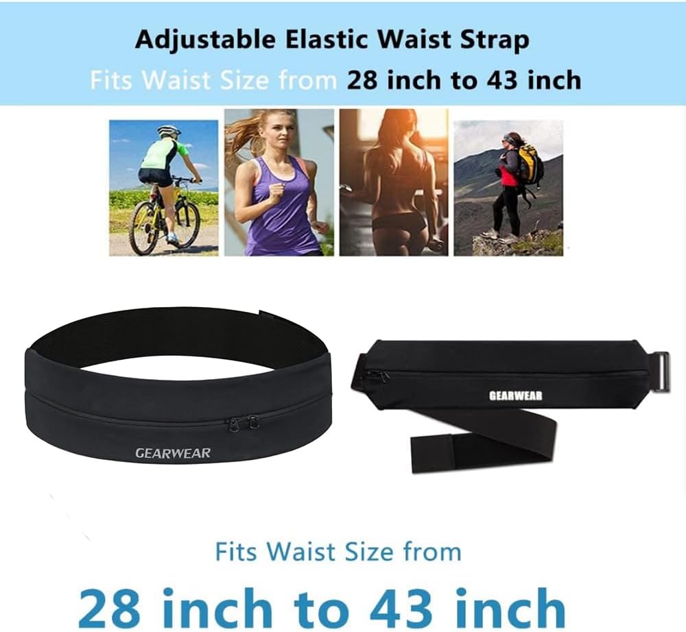 Skiennix Running Belt - Adjustable Fanny Pack for Men & Women | Secure Phone Storage, Comfortable Fit