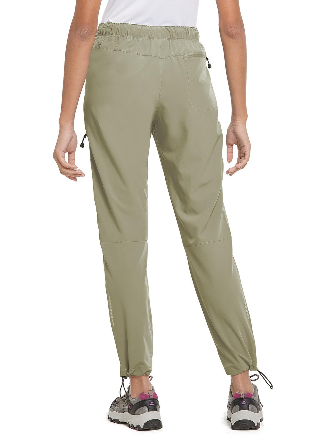 baleaf Women's Hiking Pants Quick Dry Lightweight Water Resistant Stretch Cargo Pants with Zipper Pockets Travel Camping 29''-Light Green M