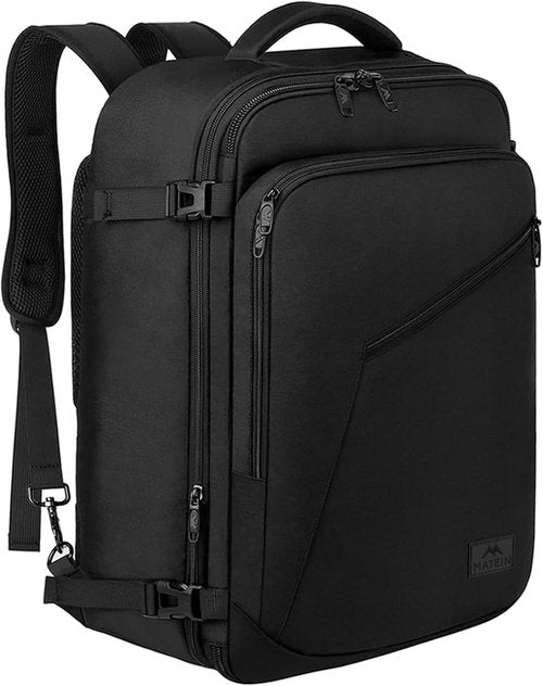 MATEIN Travel Backpack - 27L Lightweight Waterproof Daypack for Men & Women | Expandable Black Rucksack