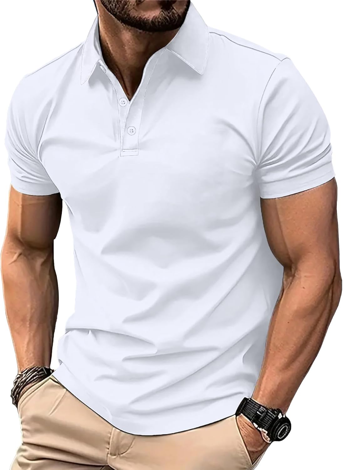 Skiennix Men's Golf Polo Shirt - Moisture-Wicking, Quick-Dry Short Sleeve Activewear | Casual Fit