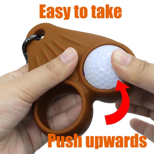 Cowenhey Funny Golf Ball Sac Holder, Silicone Golf Ball Holder Pouch, Portable Golfs Balls Storage Bag Golf Accessories for Men Gifts, Prank Fake Saggy Gift (Brown)