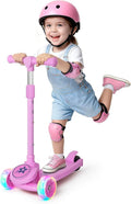 Nattork Kids Scooter - Light Up Wheels, Adjustable Height Handlebars & Anti-Slip Deck | Ages 3-8, Supports Up to 110 LBS
