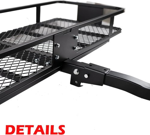 Fouwick Folding Trailer Hitch Mount Cargo Carrier - 500LBS Capacity, 60"x20"x6" Luggage Rack