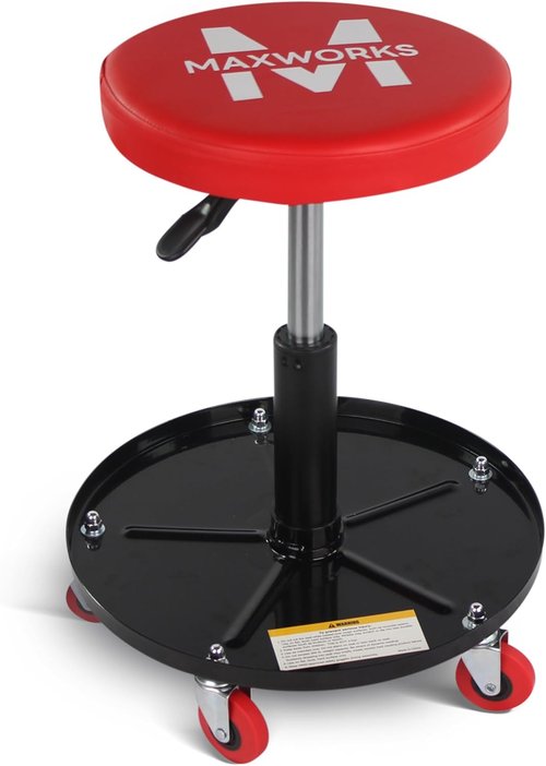 MaxWorks 80771 Pneumatic Roller Seat | Adjustable Height Creeper with 300 lb Capacity