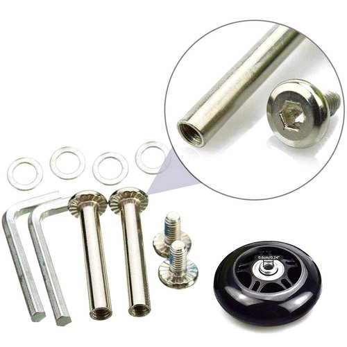 Byaning 2 Sets Luggage Suitcase Wheels Replacement,60/64/68/70/75/78mm Inline Outdoor Skate Replacement Wheels,Rubber Swivel Caster Wheels Repair Kits (OD:68 W:24 ID:6 Axles: 35)