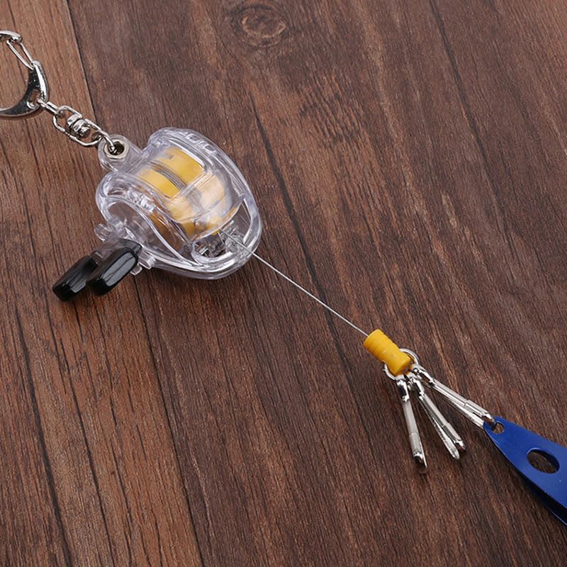 Retractable Fishing Reel Keychain - Durable Portable Angler Accessory