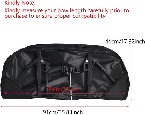 Archery Compound Bow Case - Lightweight Soft Bow Bag with Arrow Quiver & Adjustable Straps for Adults