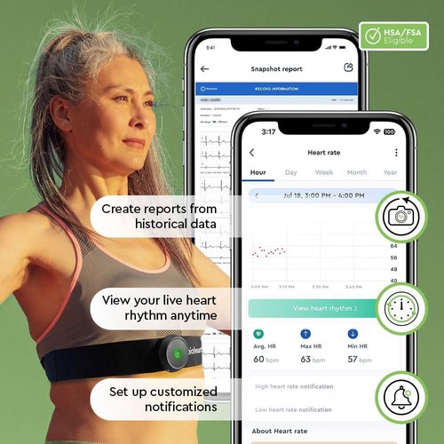 Bioheart - 24/7 Continuous Heart Monitor | Smart Wearable Chest Strap with One Month Subscription