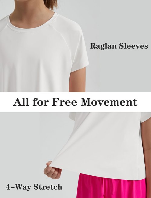 EXARUS Girls Athletic Shirts Workout Split Back Teen T Shirt Quick Dry Activewear Short Sleeve Regular Fit Tees Casual Summer Kids Set 12Y