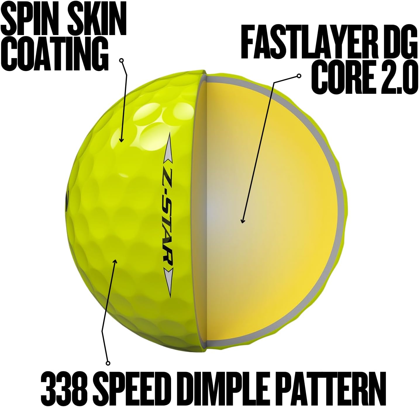 Srixon Z-Star Golf Balls - Premium Performance for Maximum Distance | 12-Pack