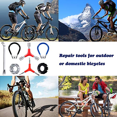 Bike Spoke Wrench Set - 7-Piece Portable Bicycle Wheel Repair Kit with Rubber Handles