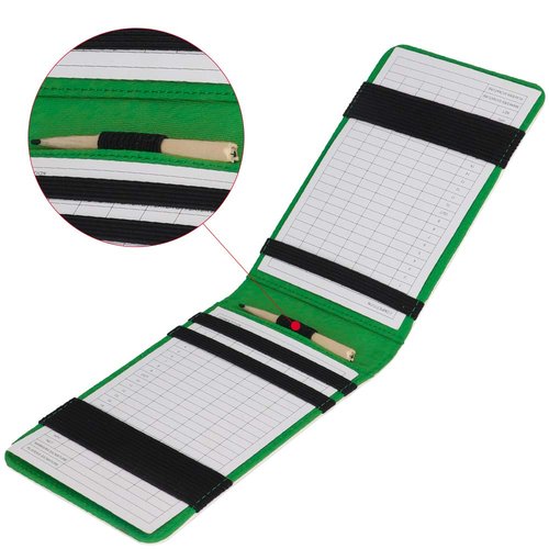 BIG TEETH Golf Scorecard Holder Yardage Book Cover Golf Scorecard Book, Lucky Clover Golf Accessories, Golf Yardage Book Cover with a Free Pencil Fits Your Back Pocket