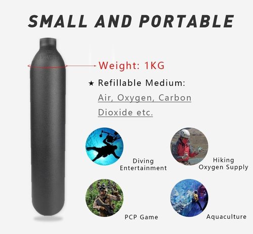 4500 PSI Aluminum Air Bottle - M18 x 1.5 Refillable High-Pressure PCP Cylinder for Scuba Games