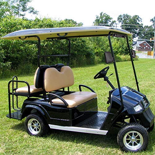 Universal Golf Cart Wide Angle Convex Rear View & Folding Side Mirror Kit, Compatible with Club Car, EZGO, Yamaha Models
