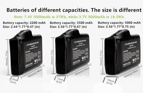 M Jiuyunmu Rechargeable Battery for Heated Apparel,7.4V 5000mAh Li-Polymer Battery Pack Replacement for Heated Gloves, Mittens, Socks, Vest, Jacket, Hand Muff, Boots, Hat, Knee Braces(5000mAh)