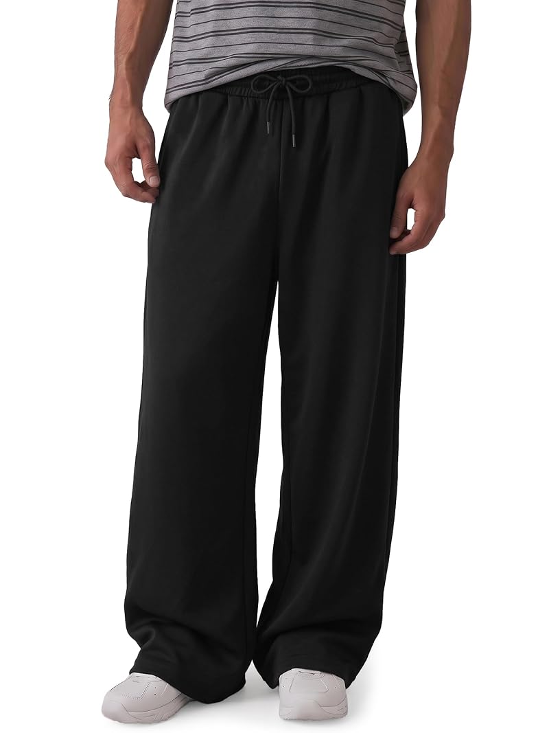 Men's Baggy Sweatpants in Cotton-Blend - Black, Size Medium