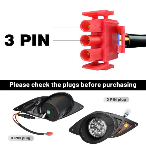 Orle Oko LED Head Light Kit For YAMAHA Drive G29 2007-2016 Gas or Electric Golf Cart Models Passenger Driver Side Replace 12V Headlights Light Kit Assembly For YAMAHA
