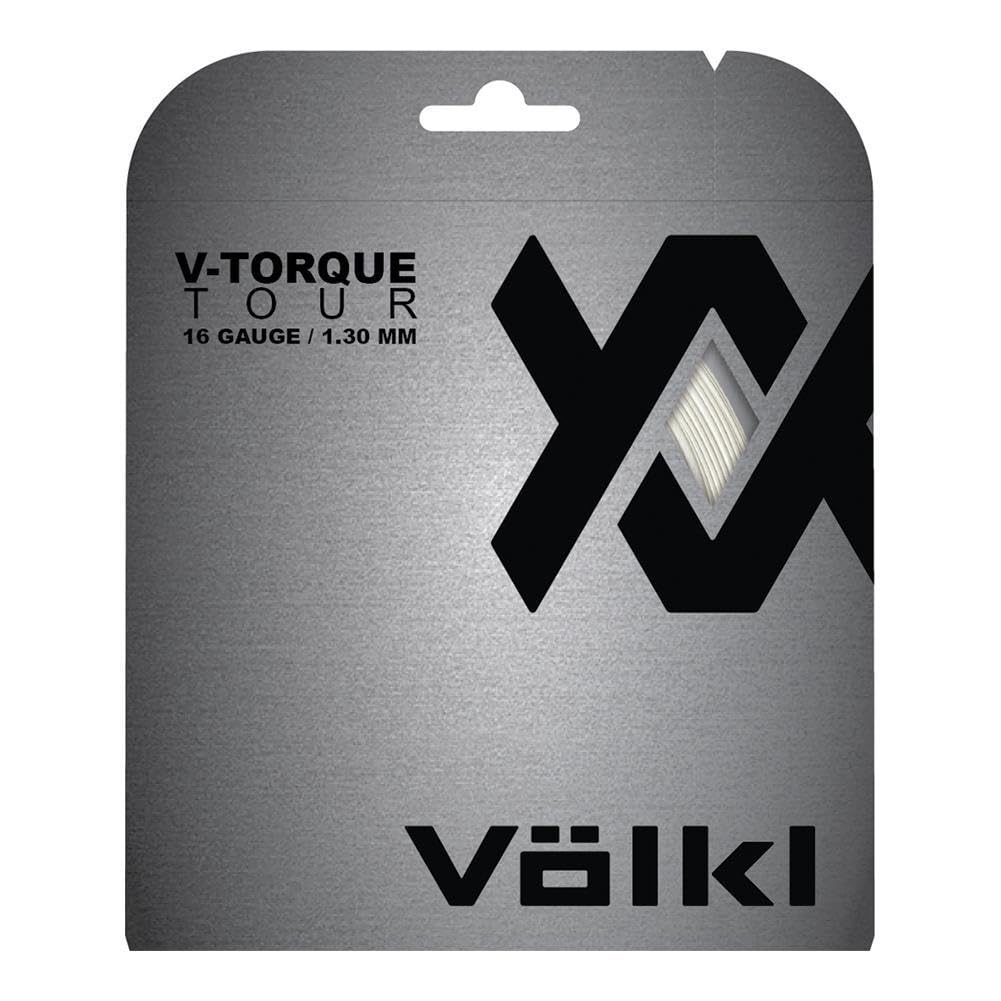 VOLKL V-Torque Tour | Tennis Racquet String | Great Feel, Spin and Control | Co-Polymer String (White, 18, Set)