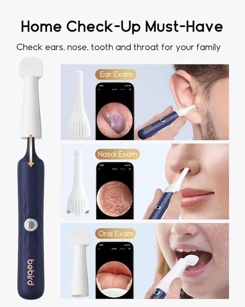 Bebird Earsight Plus D39R Ear Wax Removal Tool - Flexible Camera Otoscope & Family Cleaning Kit