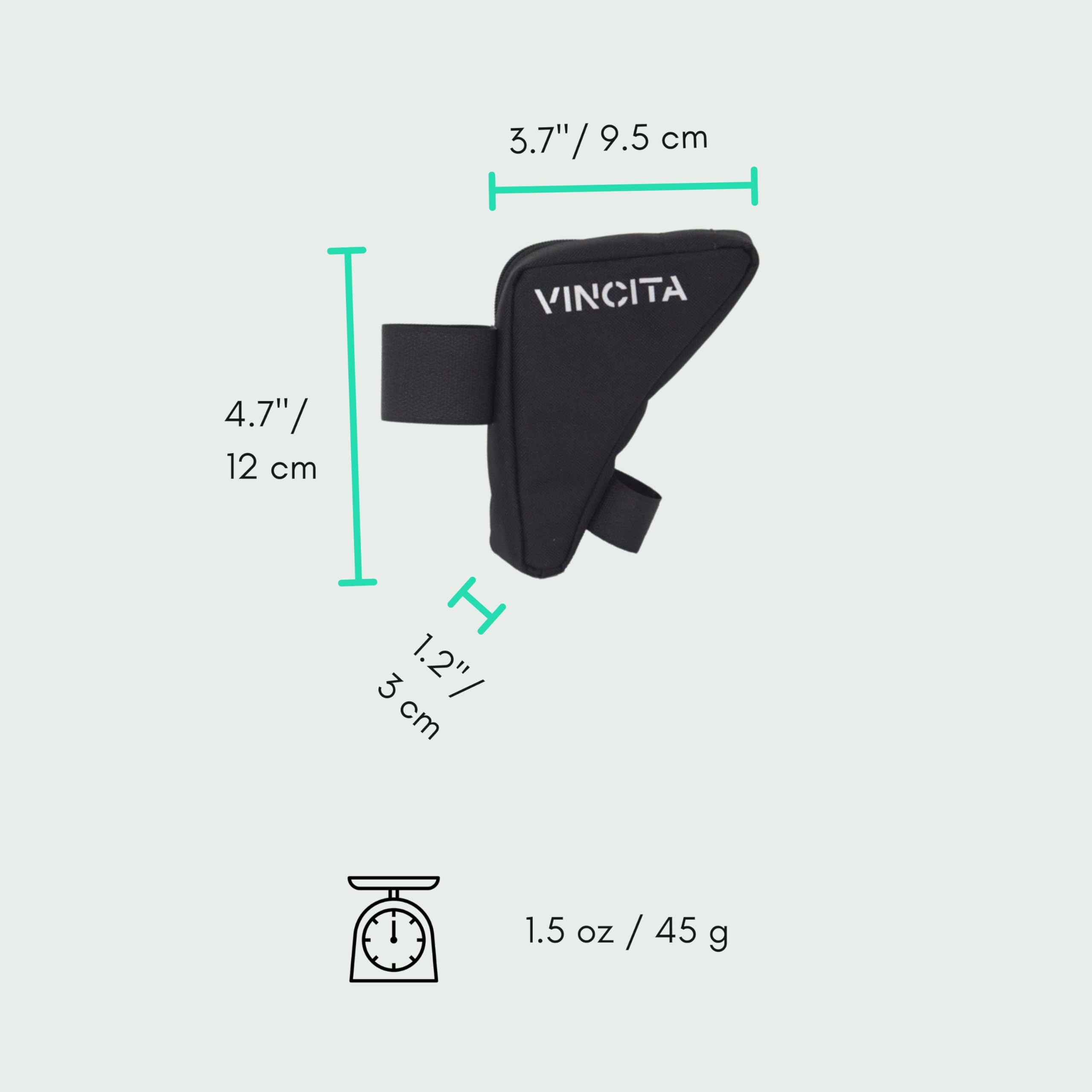 Vincita Boomerang Bag 3.0 – Frame Bag for Brompton Bike (A, C & P Line) – Anti-Slip Slim Tool Pouch with Magnetic Mount – Detachable Straps & Bright Lining – Fold-Compatible Storage (Grey)