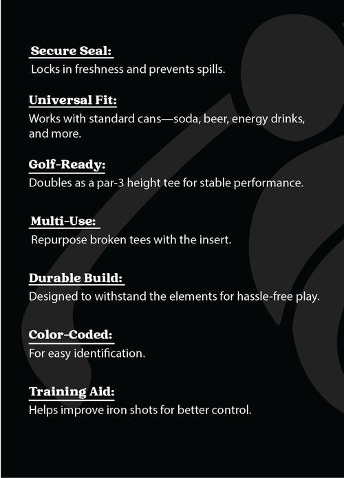 Can Cap Tee 3 Pack – Beverage Sealing Can Cover and Variable Height Golf Tee Combo – Red, White & Blue Patriotic Set