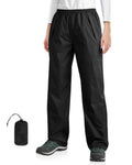 33,000ft Packable Rain Pants for Women Waterproof Pants Lightweight Rain Over Pants Outdoor Windproof Pant for Golf Hiking Black