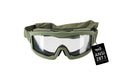 Lancer Tactical AERO Airsoft Tactical Safety Goggles -3mm Dual Pane Lens, Anti-Fog Glasses for Hunting and Cycling-One Len (OD Green/Clear)