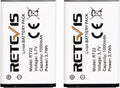 Retevis Original Li-ion Battery for RT22/RT22S/RT15/RT19 Walkie Talkies - 3.7V 1000mAh (2 Pack)