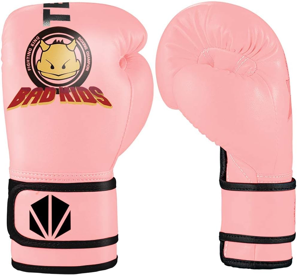 TEKXYZ Boxing Gloves for Kids - Vivid Color Synthetic Leather Training Gloves | Ages 3-12