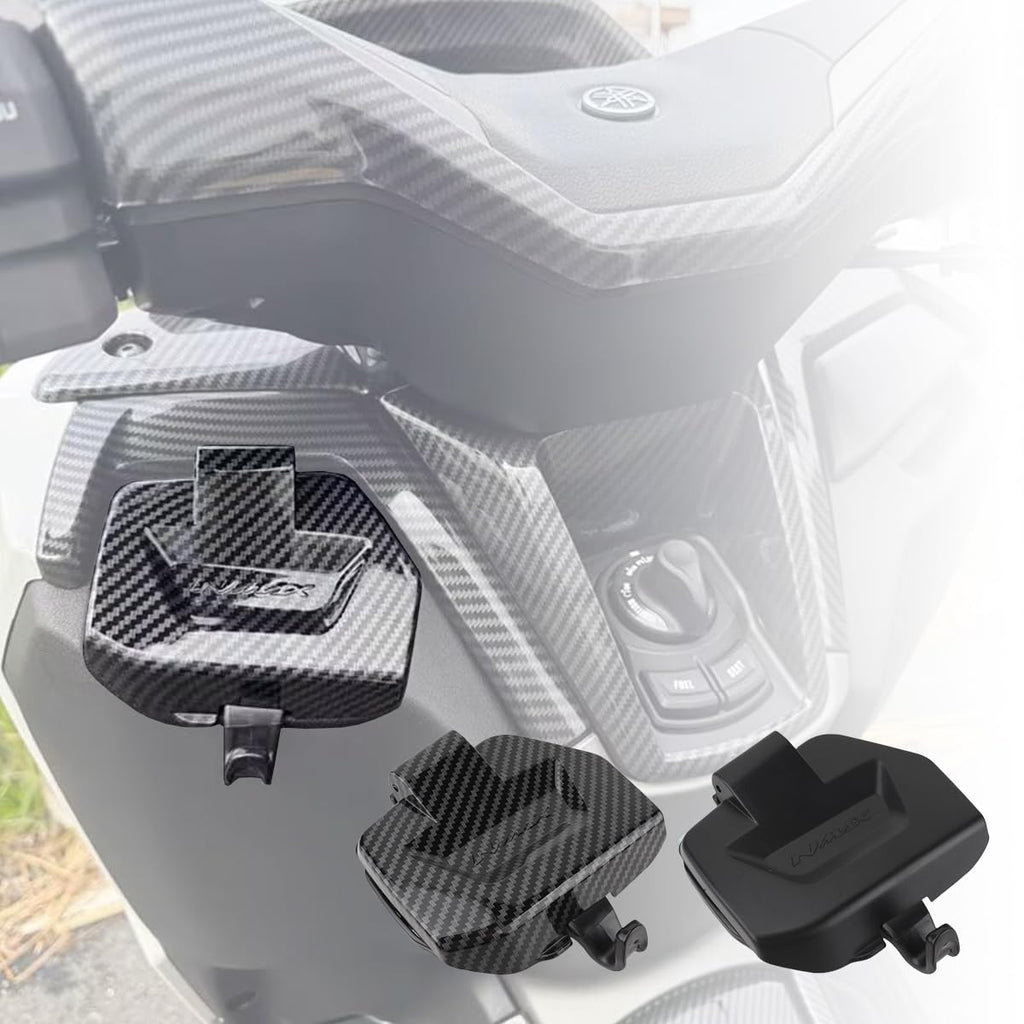 Scooter Accessories Front Storage Box Cover for NMAX N-MAX 155 125 NMAX155 NMAX125 V3 2025-2026, ABS Plastic Tool Case Lid Upgraded Left Side Pocket Cover Cap, Direct Fit Replacement (Black)