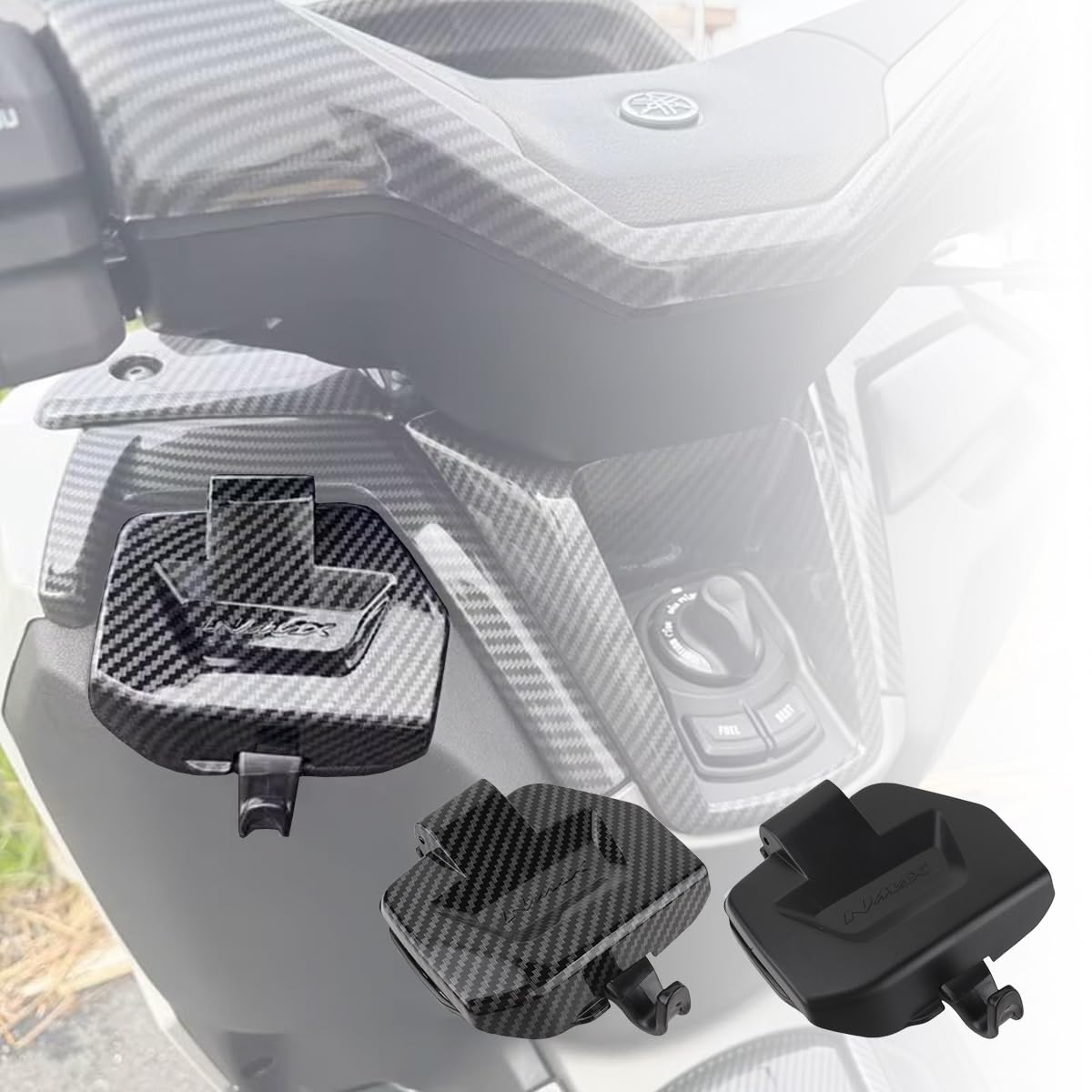 Scooter Accessories Front Storage Box Cover for NMAX N-MAX 155 125 NMAX155 NMAX125 V3 2025-2026, ABS Plastic Tool Case Lid Upgraded Left Side Pocket Cover Cap, Direct Fit Replacement (Black)