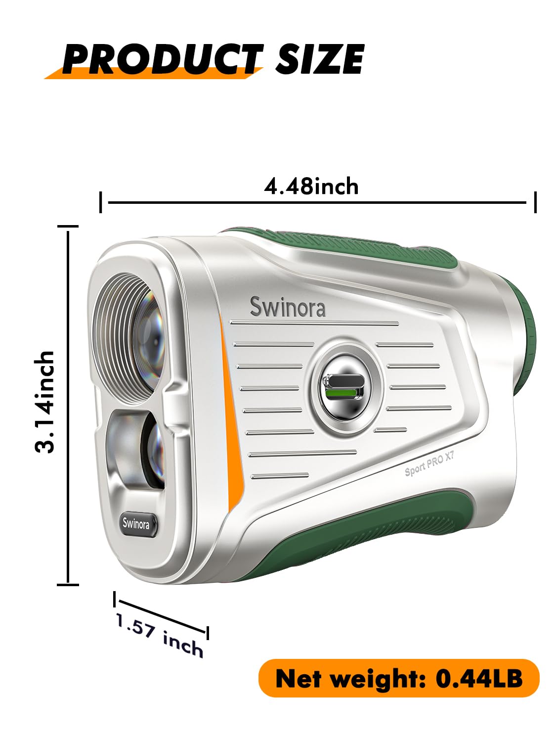Magnetic Golf Rangefinder with Slope – 7X Magnification, 1300Y Range Finder Golf for All Levels, Fast Flag Lock Vibration, Rechargeable, Waterproof Golf Accessories for Men and Women(Dark Green)