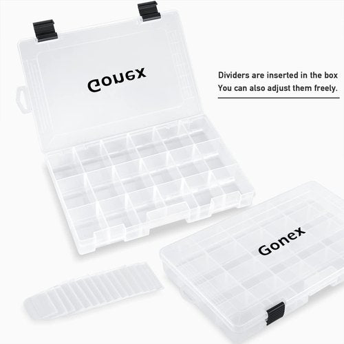 Gonex Tackle Box Organizer - Clear Plastic Fishing Storage with Adjustable Dividers | 3600/3700 Size Options