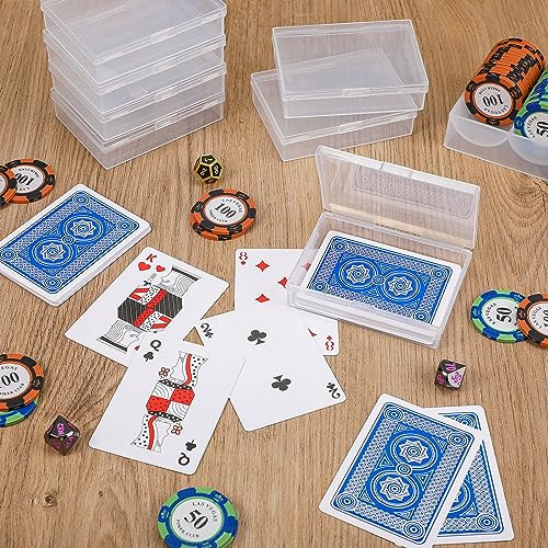 Vicenpal 60 Pcs Clear Playing Card Storage Boxes with Raised Snap - Compact & Durable