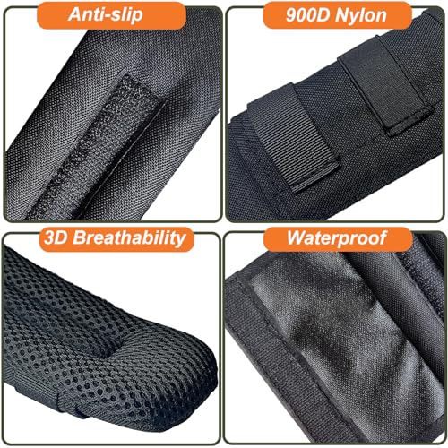 Shoulder Strap Pad for Tactical Vest & Bags - 3.1in Width, Black (2 Pack) PQEUGOA