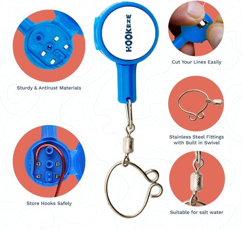 HOOK-EZE Fishing Knot Tying Tool - Effortlessly Tie Fishing Knots | Protects from Fish Hooks | Ideal for Beginners