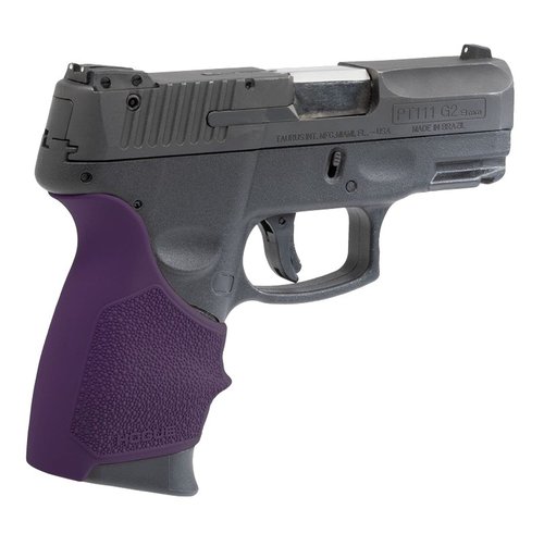Hogue HandAll Beavertail Rubber Grip Sleeve for Taurus PT-111 Millennium G2, G2C, G3C, & G3XL, Purple - 18516