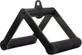 Double D Row Handle - Cable Attachment for Weight Training - Steel with Non-Slip Rubber Grip (Black)