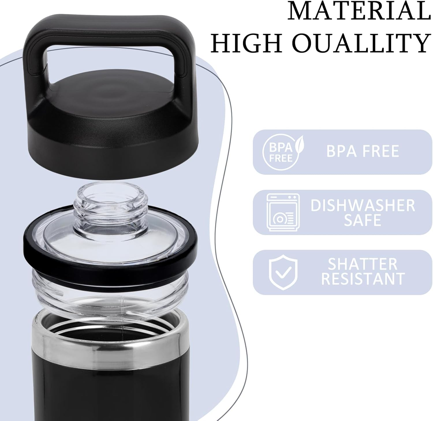 YETI Chug Replacement Lid Cap - Leak-Proof & BPA-Free for 18oz, 26oz, 36oz, 46oz, 64oz Bottles
